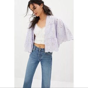 Anthropologie Cropped Eyelet Cardigan NWT - One Size Fits All